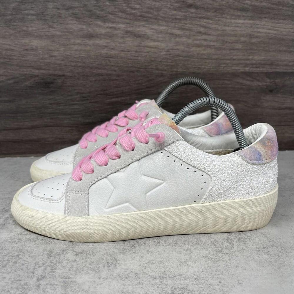 Vintage Havana Eve Sneakers Womens Size 7 White Pink Glitter Shoes